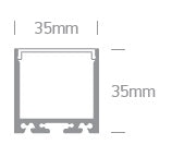 aluminiu Profil 7912/B + PC opal Difuzor, 2m negru