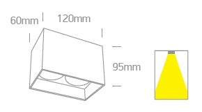 Altair 2SQ 2x10W GU10 MR16 110-240V IP20 negru