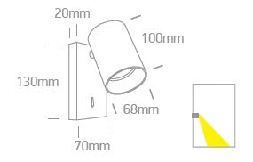 Acrux aplica 10W GU10 MR16 110-240V IP20 alb