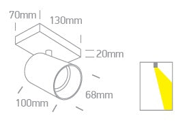 Acrux 10W GU10 MR16 110-240V IP20 alb
