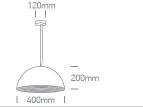 Cil suspendat Dela, 20W, E27, 100-240V, IP20, negru