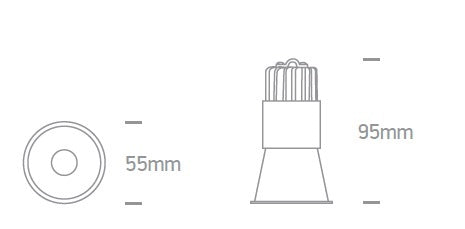 Sunny-M LED, 5W, 300lm, 3000K, 230V, IP20, 24°, negru