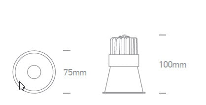 Sunny-S LED, 5W, 300lm, 3000K, 230V, IP20, 24°, negru