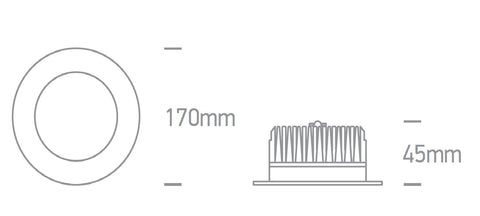 Aline-M2 LED 25W, 1300lm, 3000K, 100-240V, IP54, 90°, alb
