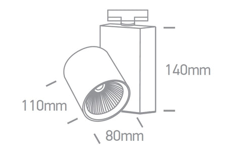 Valo 2 Small LED,15W,1200lm,3000K,230V,IP20,38°,alb