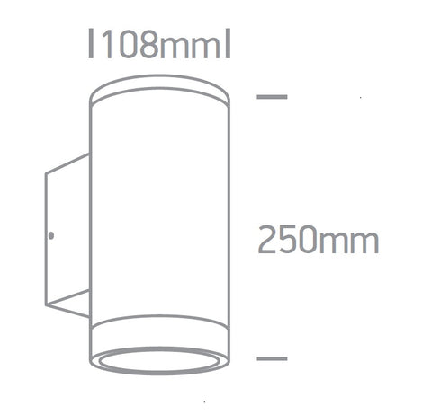 Garux Up/Down 2x20W, 100-240V, E27, PAR30, IP65, gri