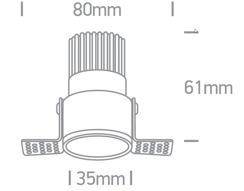 Rea 3W, 240lm, 3000K, IP20, 36°, negru