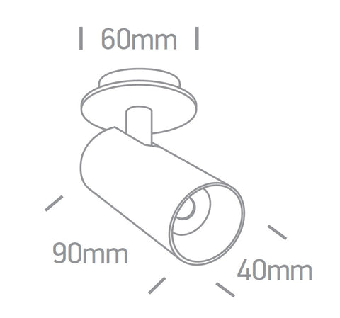 Xan LED 7W, 500lm, 3000K, IP20, 36°, negru