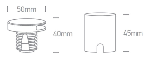 Alnar SQ Down 2W, 100lm, 3000K, IP65, alb