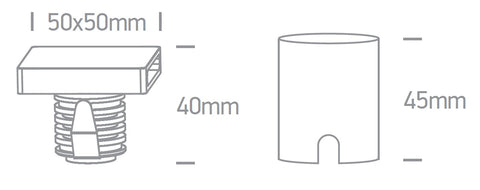 Alnar SQ Up/Down 2W, 110lm, 3000K, IP65, alb