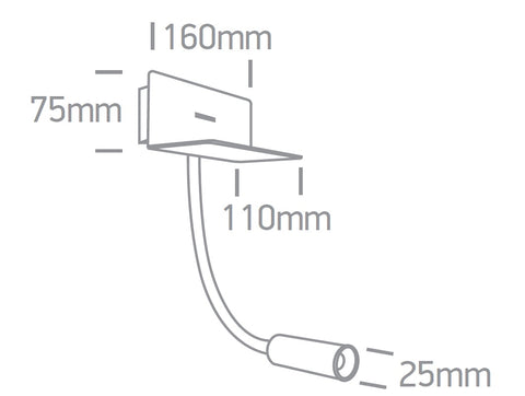 Swan SQ 3W, 150lm, 3000K, 100-240V, IP20, 36°, negru