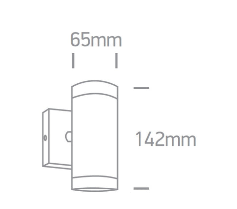 Rolo 1-WL 2x35W, 100-240V, GU10, IP54, negru