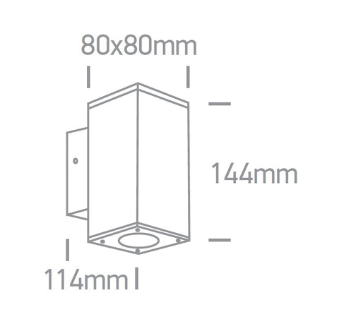 Mario-WL-Q2 LED 2x6W, 2x440lm, 3000K, 240V,IP54, 35°,negru