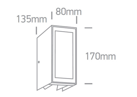 Dako II Up/Down LED 2x3W, 2x200lm, 3000K, 240V, IP54,negru
