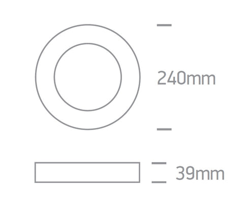 Plano Roand LED Plafo 16W, 1006lm, 3000K, 230V, IP40,negru