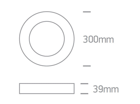 Plano Roand LED Plafo 30W, 1797lm, 3000K, 230V, IP40,negru