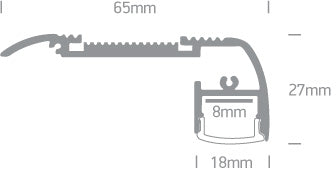 Profil de scara din aluminiu pt Mara LED 2 metri negru