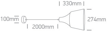 Bilbo M 20W 230V E27 IP20 cupru