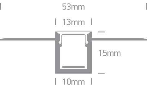 LED trimless profil aluminiu + PC diffuser negru 2m