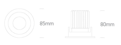 Thassos LED 12W 1100lm 3000K Ra90 IP65 alb