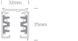 3PH‑Power Track 1m 220‑240V alb