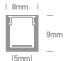 Profil de aluminiu pentru benzi de 5mm+capac opal PC, 2m