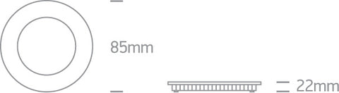 Sutil Round2 LED 3W 240lm 3K/4K/5,7K IP20 230V 120° negru