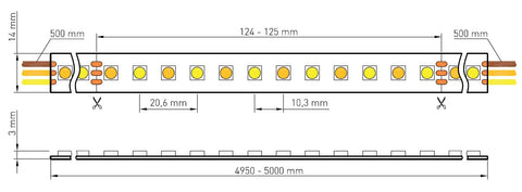 FS 115, AH, 100% MIX, 27,2W/m, 2102lm/m, 24VDC, IP44, l=5m
