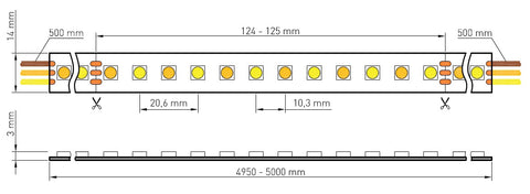 FS 115, AW, 100% MIX, 26,9W/m, 1989lm/m, 24VDC, IP44, l=5m