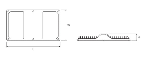 ARKTUR SQUARE LED 175W 19400lm/840 ECG IP65 120x40° gri