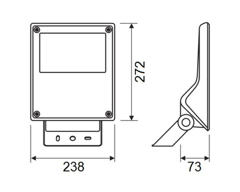 FORCA LED Mini 25W 3100lm 3000K IP65 asimetric îngust gri