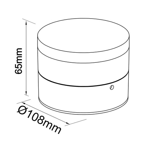 Zelda LED Round Large 12W 740lm 3000K ECG IP54 antracit