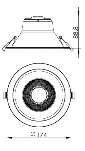 SEGON BASIC 20W Tri white 3K, 4K, 6K UGR<19, 230V 60°, EVG
