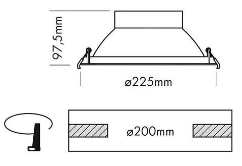 Downlight Actor L 15/21W 830/840 133lm/W, IP54, Ø-225mm, WH
