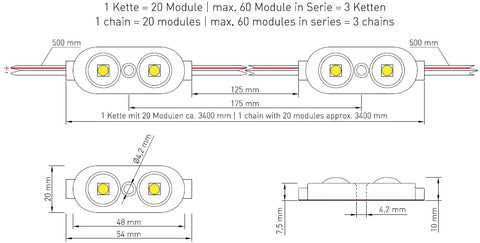 LED module ensures Twin 12 HW (Halogen white) IP65 CRI 90+