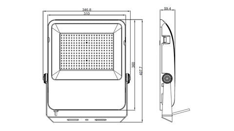 Capri LED Basic 200W 24000lm 4000K IP65 simetric negru