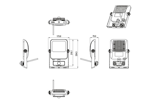 CAPRI LED Basic 50W, 5500lm, 4000K, senzor, IP65, negru