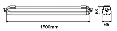 Serie G 48W 3840lm 4500K 220-240V IP65 120° 1500mm