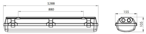 Extra EX LED 53W 6561lm 840 IP66 PC, Zona 1/21 L-1280mm