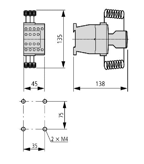Contactor sarcini capacitive 12,5 kVAr, 1 NO + 1 NÎ, 230Vca