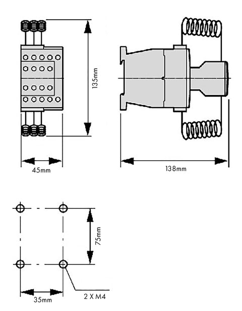 Contactor sarcini capacitive 25 kVAr, 1 NO + 1 NÎ, 230Vca