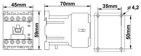 Contactor 3 poli, CUBICO Mini, 2,2kW, 6A, 1NÎ,24Vc.c.
