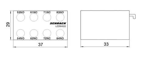 Contact auxiliar frontal pentru CUBICO Mini, 2ND+2NÎ