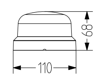 Disp. de semnal. Compact lum. perm/bliț, 110-240V c.a., roșu