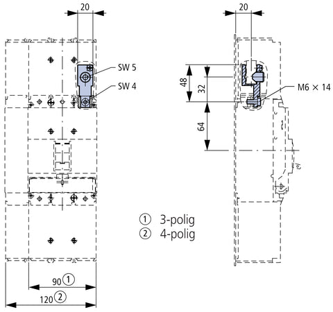 Set cleme tunel 3p 95mm² pt. MC1