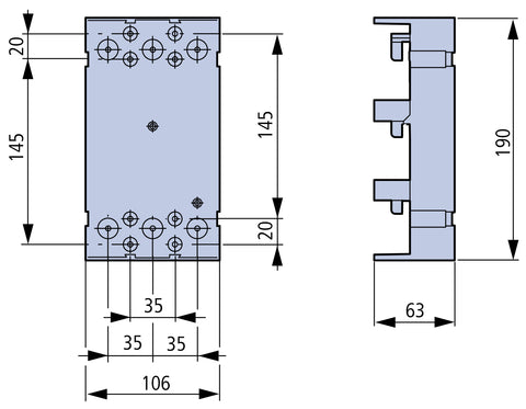 Adaptor montaj MC2 pe sistem de bare colectoare de 60mm