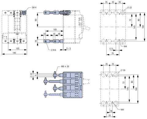 Set acoperire cleme pt.adaptor bara