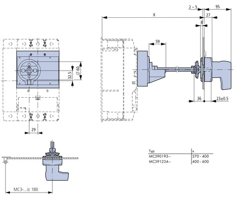 Ax prelungire 600mm MC3/4