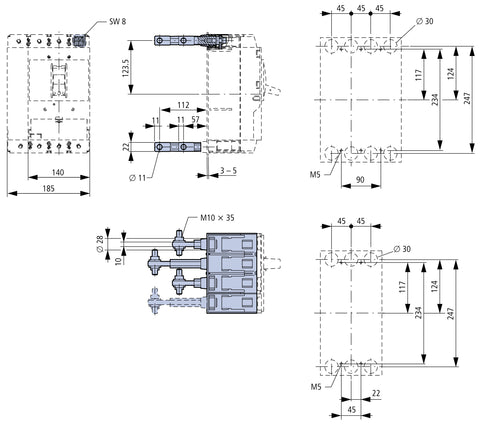 Set cleme conexiune spate MC3 3poli