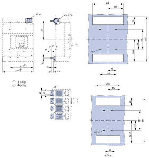 Set cleme conexiune spate MC4 4poli